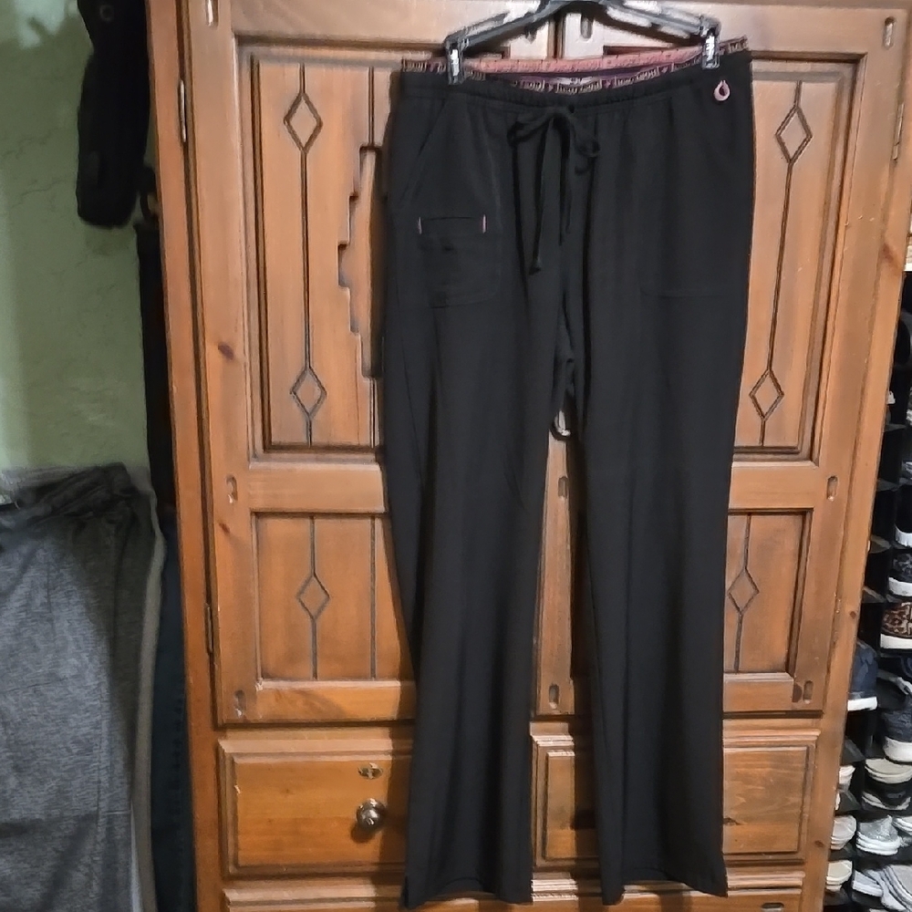 Heartsoul Black Drawstring Scrub Pants, sz Medium